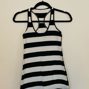 Lululemon Black and White Striped Tank Top